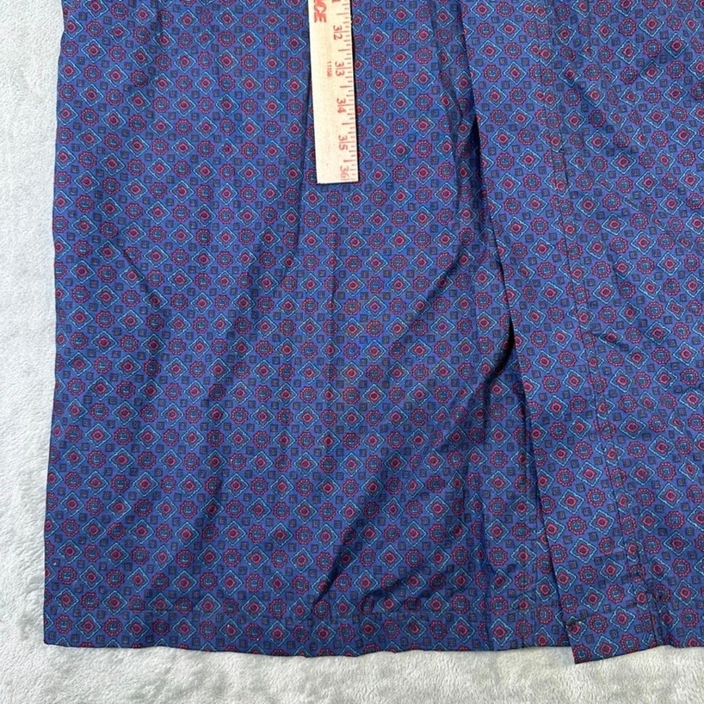 Christian Dior Monsieur Vintage Cotton Robe Blue Geometric Medallion One Size